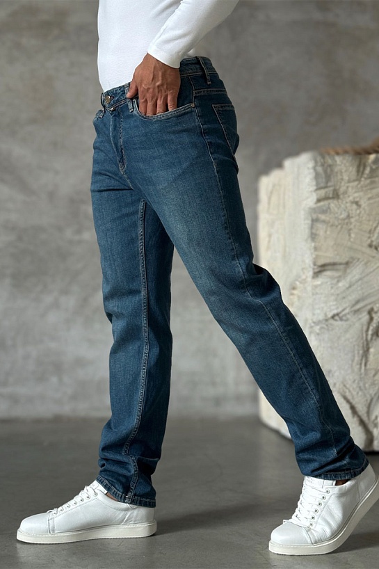 Мужские джинсы синего цвета Hermes regular fit