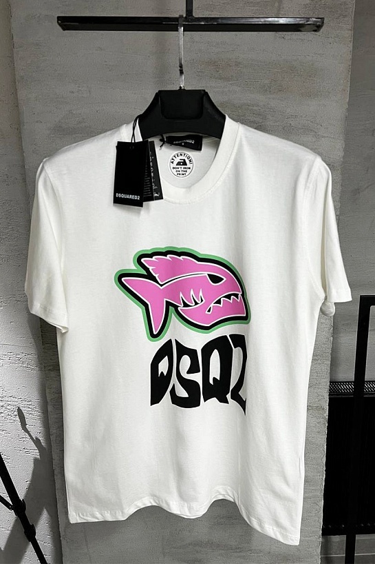 Белая футболка Dsquared2 Piranha graphic print