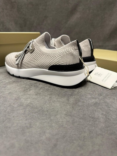 Мужские кроссовки Brunello Cucinelli knitted - Light Beige   