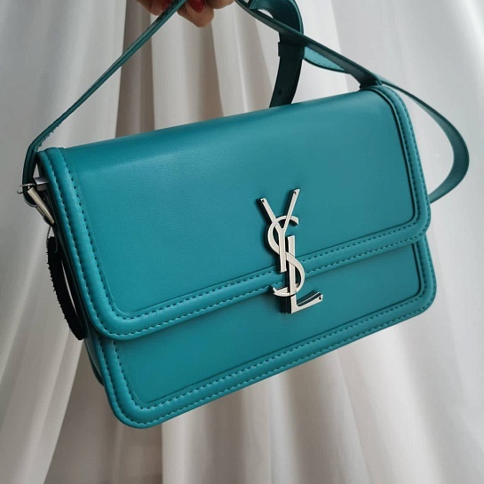Кожаная сумка Yves Saint Laurent Solferino Lock 23x16 см - Blue