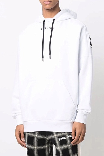 Белое оверсайз худи Palm Angels Classic logo-print   