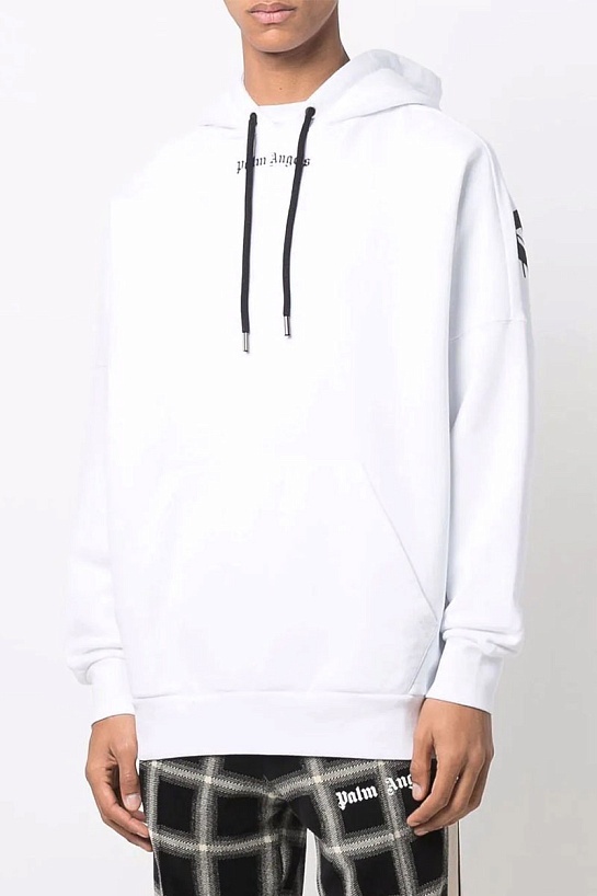 Белое оверсайз худи Palm Angels Classic logo-print