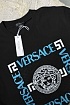Мужская чёрная футболка Versace logo-print