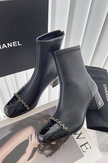 Женские кожаные сапоги Chanel premium   