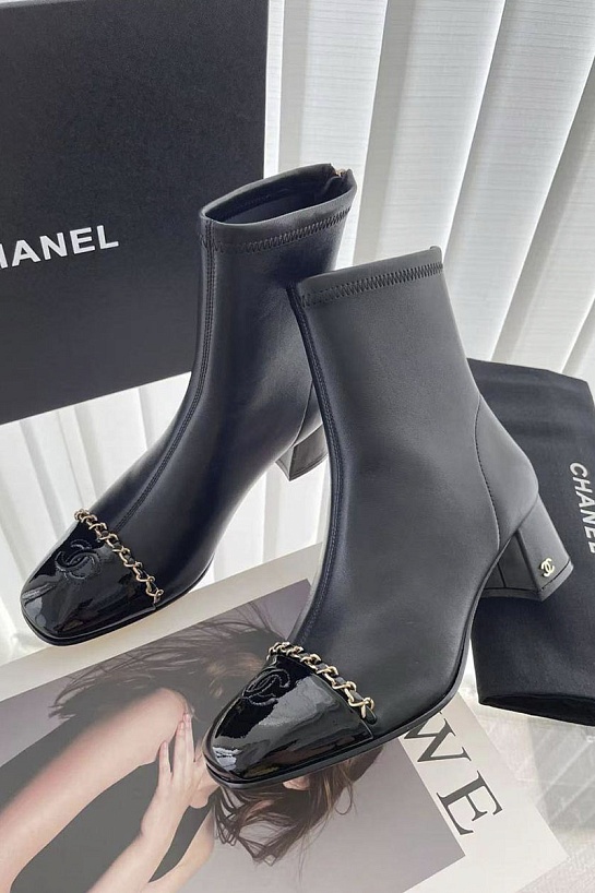 Женские кожаные сапоги Chanel premium