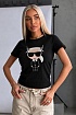 Женская чёрная футболка Karl Lagerfeld "Taurus"