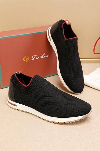 Мужские текстильные кроссовки Loro Piana Lp Flexy Active - Navy   