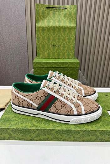 Мужские бежевые кроссовки Gucci GG Monogram   
