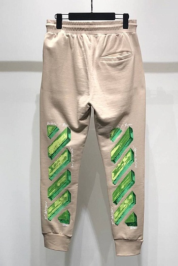 Мужские бежевые штаны Off-White Marker Arrow    
