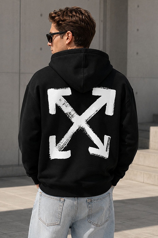 Худи чёрного цвета Off-White "Arrow" logo-print