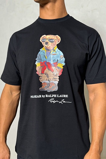 Мужская чёрная футболка Polo Ralph Lauren "Bear"   