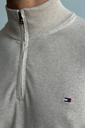 Кофта бежевого цвета Tommy Hilfiger quarter-zip   