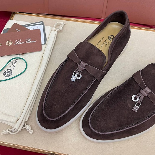 Женские замшевые лоферы Loro Piana Summer Charms Walk premium   