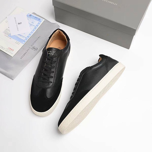 Комбинированные кроссовки Brunello Cucinelli logo-print - Black   