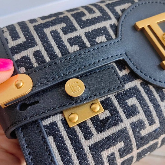 Женский клатч Balmain B-Buzz 25x12 см - Black / White