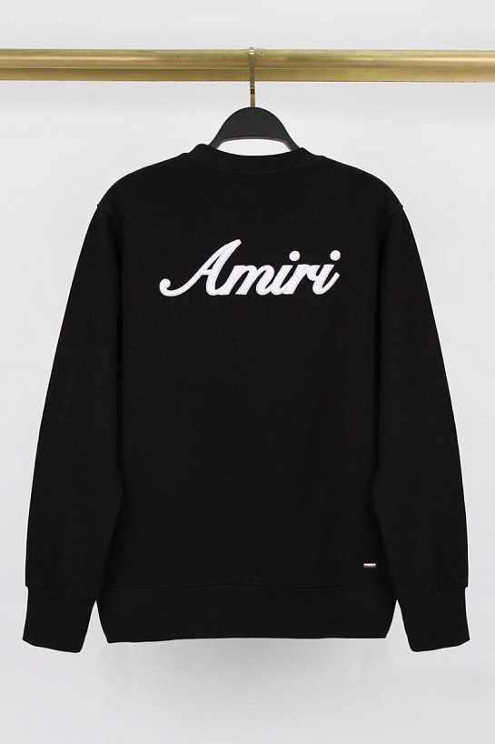 Мужской чёрный свитшот Amiri script embroidery