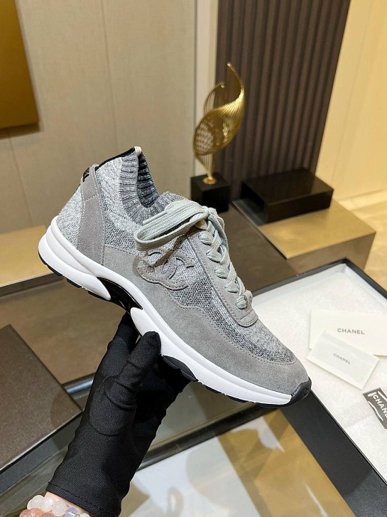 Женские кроссовки Chanel Premium - Grey