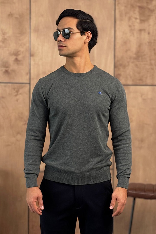 Мужская серая кофта Etro logo-embroidered