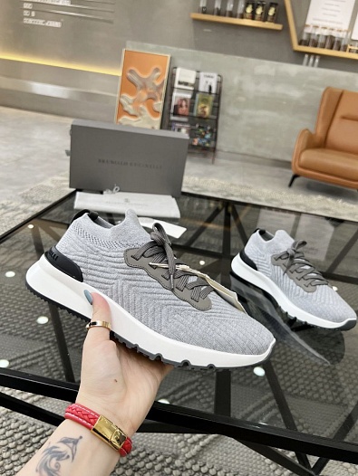 Мужские кроссовки Brunello Cucinelli knitted - Grey   
