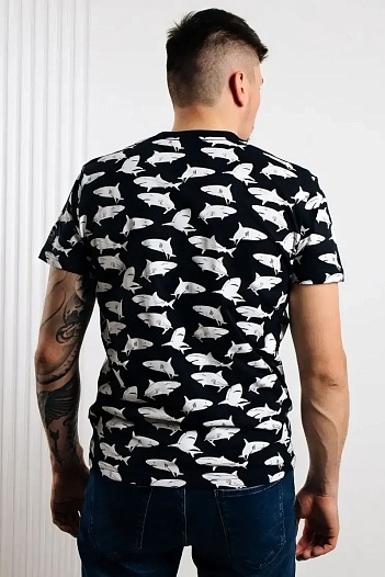 Тёмно-синяя мужская футболка Paul&Shark   