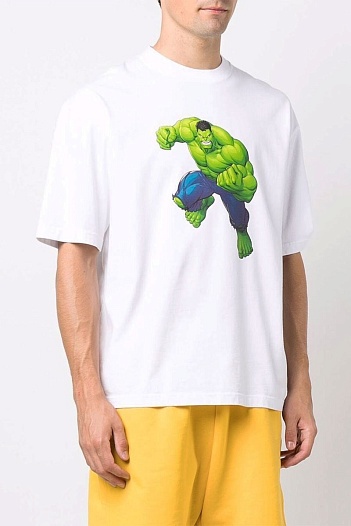 Белая оверсайз футболка Balenciaga Hulk   