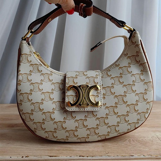 Сумка-багет Celine Ava Triomphe 24x13 см - Beige   