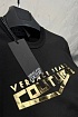 Чёрная футболка Versace Space gold logo-print
