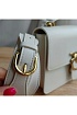 Кожаная сумка Love 25x18 см - White / Gold