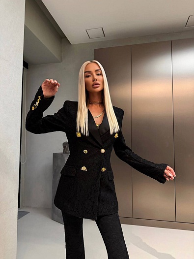 Женский костюм тройка Schiaparelli premium - Black   