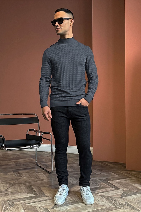 Мужская водолазка Brioni цвета антрацит