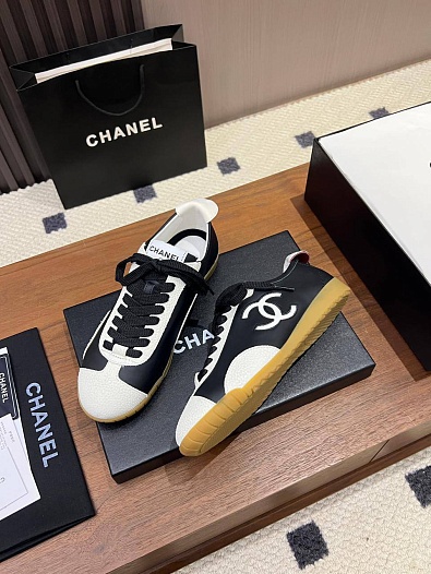 Женские кожаные кроссовки Chanel premium   