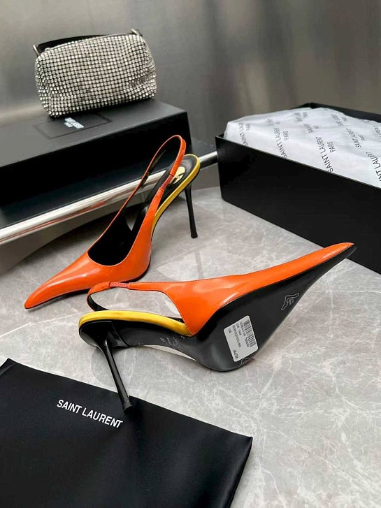 Женские кожаные туфли на каблуке Yves Saint Laurent premium
