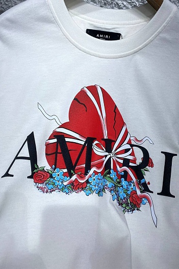 Оверсайз футболка Amiri Broken Heart - White   