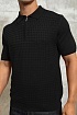 Мужское поло чёрного цвета Zilli zip neck
