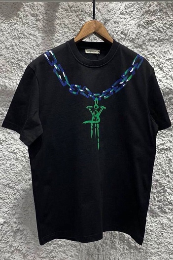 Оверсайз футболка Bottega Veneta chain print - Black   