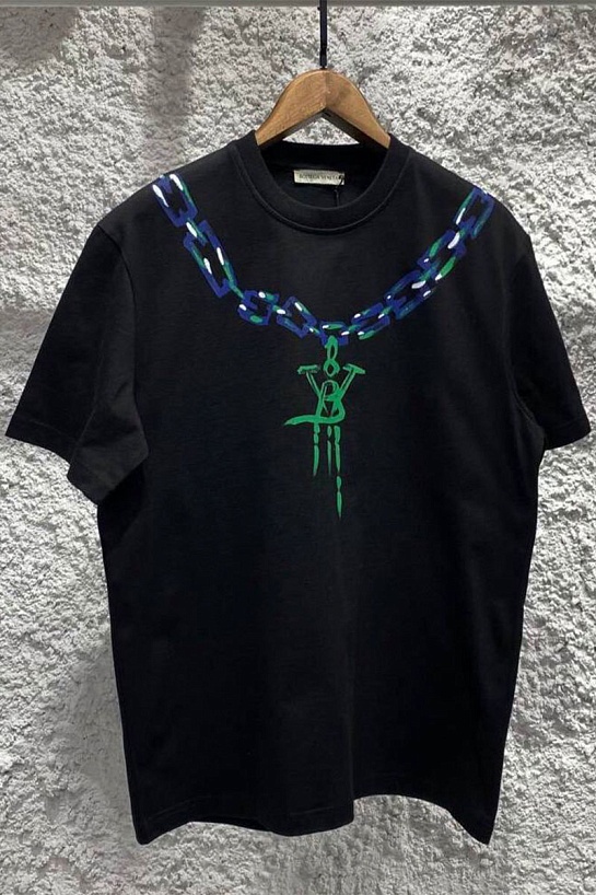 Оверсайз футболка Bottega Veneta chain print - Black