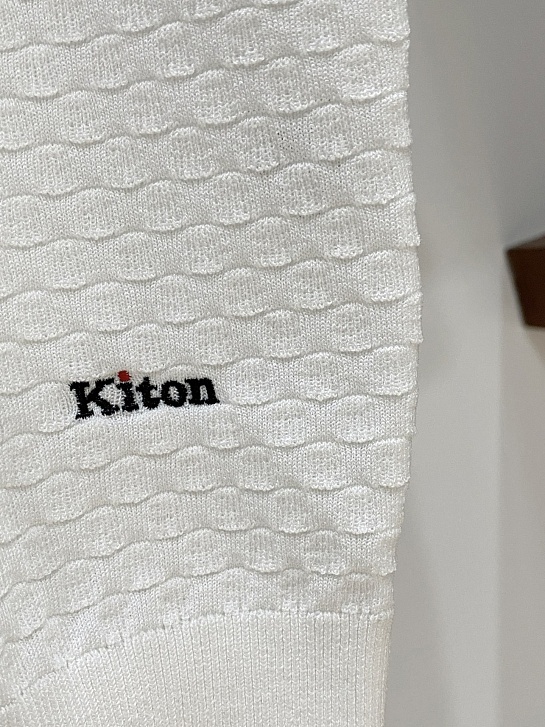 Мужское белое поло Kiton premium