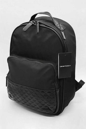 Комбинированный рюкзак Emporio Armani чёрного цвета   
