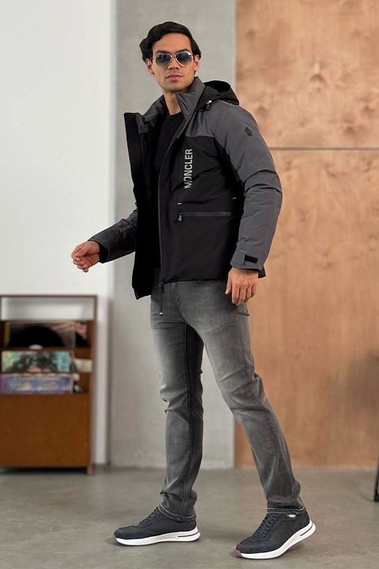 Пуховик Moncler Grenoble Fussen Ski - Black / Grey