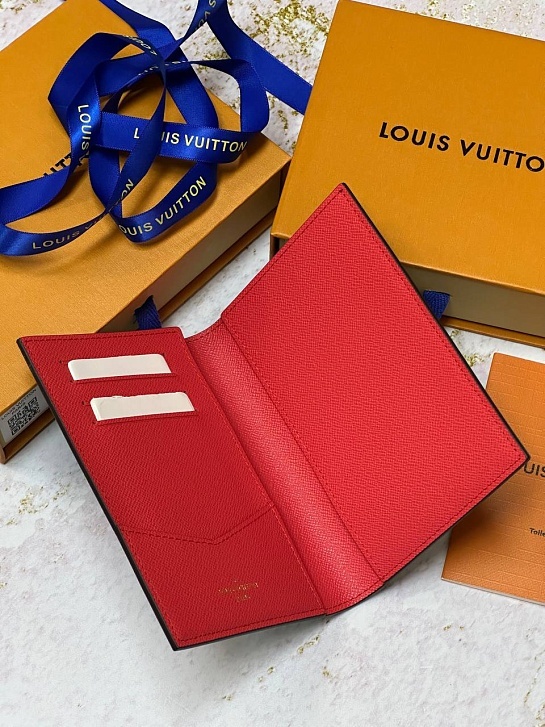 Кожаная обложка для паспорта Louis Vuitton Premium 10x14x2.5 см