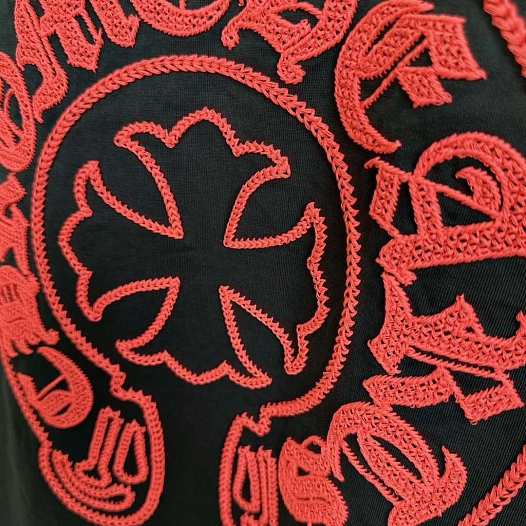 Тёмно-серая оверсайз футболка Chrome Hearts Premium   