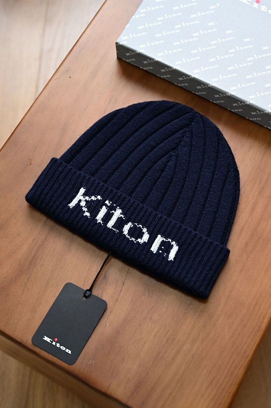 Кашемировая шапка Kiton premium - Dark Blue