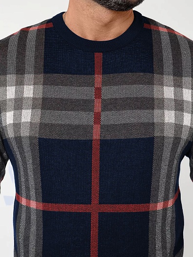 Мужская синяя кофта Burberry check pattern   