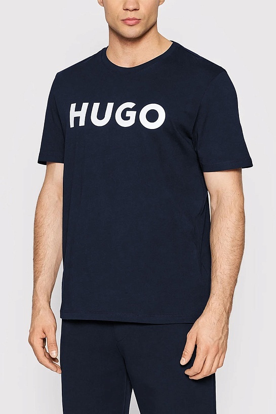 Мужская футболка Hugo Boss тёмно-синего цвета
