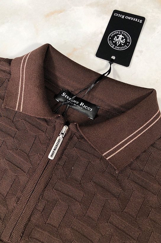 Мужское коричневое поло Stefano Ricci