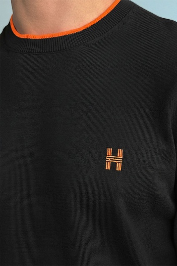 Мужской джемпер Hermes H embroidered - Black   