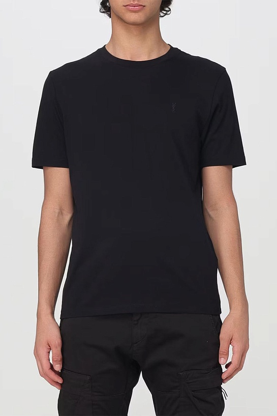 Мужская чёрная футболка Saint Laurent