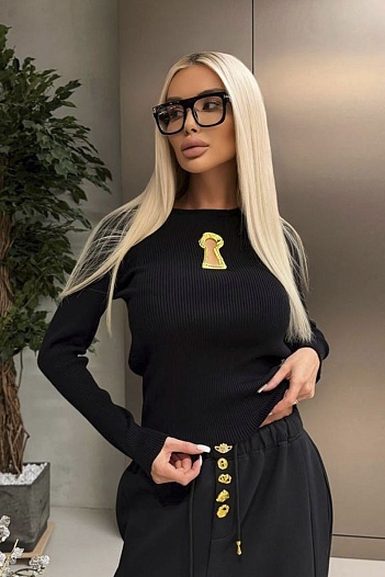 Женский лонгслив Schiaparelli premium - Black   