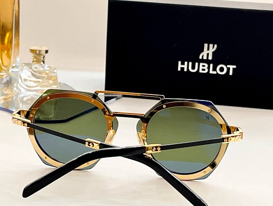 Солнцезащитные очки Hublot Round - Gold  / Green