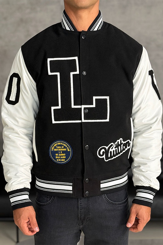 Мужской чёрный бомбер Louis Vuitton Baseball multi-patch